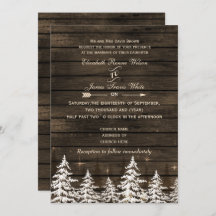 Barn wood Rustic Pine Tree Winter Weddenschap