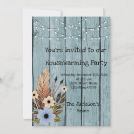 Barn Wood Rustige Eucalyptus Housewarming Party in Kaart