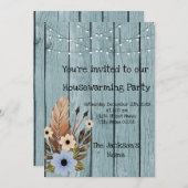 Barn Wood Rustige Eucalyptus Housewarming Party in Kaart (Voorkant / Achterkant)