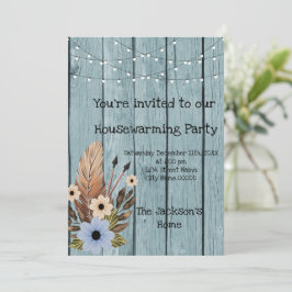 Barn Wood Rustige Eucalyptus Housewarming Party in Kaart