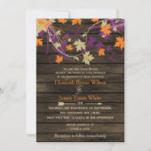 Barn wood Rustige Herfst blaadjes bruiloft Kaart (Voorkant)