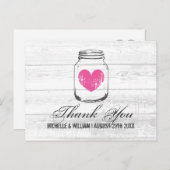 Barn wood rustige mason jar bruiloft bedankt je ka briefkaart (Voorkant / Achterkant)