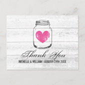 Barn wood rustige mason jar bruiloft bedankt je ka briefkaart (Voorkant)