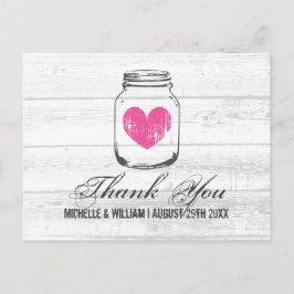 Barn wood rustige mason jar bruiloft bedankt je ka briefkaart