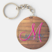 Barn Wood Rustige Wall 3d Monogram Sleutelhanger (Voorkant)