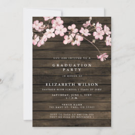 Barn Wood Sakura Pink Cherry Blossom Afstuderen Kaart