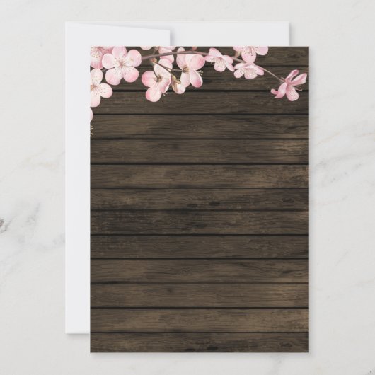 Barn Wood Sakura Roze Kersenbloesem Quinceañera  Kaart (Achterkant)
