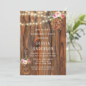 Barn Wood Sting of Lights Boots Bachelorette Party Kaart (Staand voorkant)