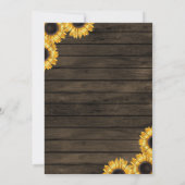 Barn Wood String Light Sunflower Rehearsal Dinner Kaart (Achterkant)