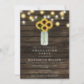 Barn Wood String Lights Sunflower Afstuderen Kaart (Voorkant)