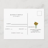 Barn Wood String Lights Sunflower RSVP Uitnodiging Briefkaart (Achterkant)