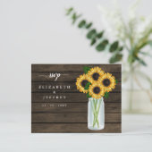 Barn Wood String Lights Sunflower RSVP Uitnodiging Briefkaart (Staand voorkant)