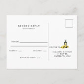 Barn Wood String Lights Sunflower RSVP Uitnodiging Briefkaart (Achterkant)