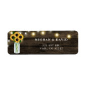Barn Wood String Lights Sunflower Weddenlabel Etiket (Voorkant)