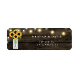 Barn Wood String Lights Sunflower Weddenlabel Etiket