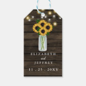 Barn Wood String Lights Sunflower Wedding Gift Ta Cadeaulabel (Voorkant)
