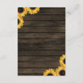 Barn Wood String Lights Sunflower Wedding Informatiekaartje (Achterkant)