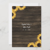Barn Wood String Lights Sunflower Wedding Kaart (Achterkant)