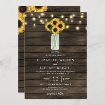 Barn Wood String Lights Sunflower Wedding