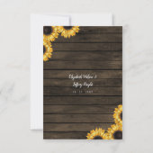 Barn Wood String Lights Sunflower Wedding RSVP Kaartje (Achterkant)