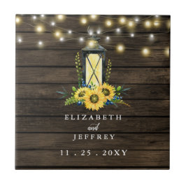 Barn Wood String Lights Sunflower Wedding Tegeltje