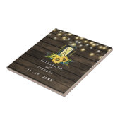 Barn Wood String Lights Sunflower Wedding Tegeltje (Zijkant)
