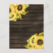 Barn Wood String Lights Zonnebloemen Lantern Weddi Informatiekaartje (Achterkant)