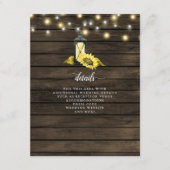 Barn Wood String Lights Zonnebloemen Lantern Weddi Informatiekaartje (Voorkant)