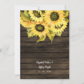 Barn Wood String Lights Zonnebloemen Lantern Weddi Kaart (Achterkant)