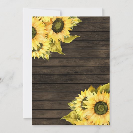 Barn Wood String Lights Zonnebloemen sparen Datum Aankondiging (Achterkant)