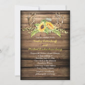 Barn Wood Sunflower Antlers met RSVP Weddenschap Kaart (Voorkant)