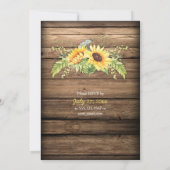 Barn Wood Sunflower Antlers met RSVP Weddenschap Kaart (Achterkant)