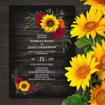Barn Wood Sunflower Burgundy Roos Wedding