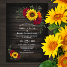 Barn Wood Sunflower Burgundy Roos Wedding