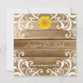 Barn Wood Sunflower en  Lace Save the Data Save The Date (Achterkant)
