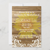 Barn Wood Sunflower  Lace Afstuderen Kaart (Achterkant)