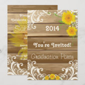 Barn Wood Sunflower  Lace Afstuderen Kaart (Voorkant / Achterkant)