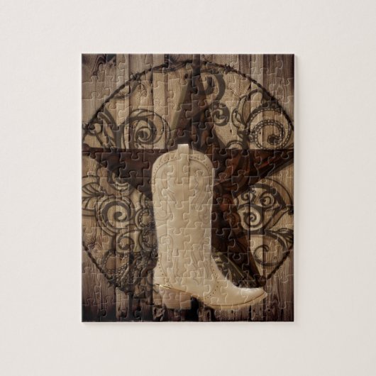 Barn Wood Texas Lone Star western land cowgirl Legpuzzel (Verticaal)