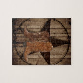 Barn Wood Texas Star western land cowboylaarzen Legpuzzel (Horizontaal)