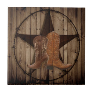 Barn Wood Texas Star western land cowboylaarzen Tegeltje