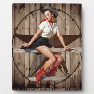 Barn Wood Texas western land Cowgirl Fotoplaat