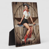 Barn Wood Texas western land Cowgirl Fotoplaat (Zijkant)