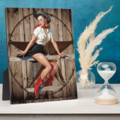 Barn Wood Texas western land Cowgirl Fotoplaat (Zijkant)