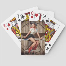 Barn Wood Texas western land Cowgirl Pokerkaarten