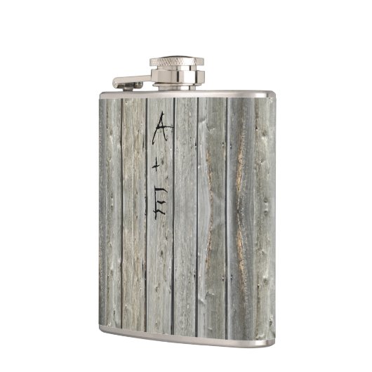 Barn Wood Uw Initialen Mr Hipster Retro Heupfles (Links)