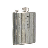 Barn Wood Uw Initialen Mr Hipster  Retro Heupfles (Rechts)