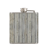 Barn Wood Uw Initialen Mr Hipster Retro Heupfles (Achterkant)