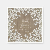 Barn Wood Vrijgezellenfeest Decor Baby's Ademkrans Servetten (Voorkant)