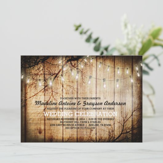 Barn Wood Weddenschap met tekenvellen Kaart (Staand voorkant)