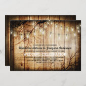 Barn Wood Weddenschap met tekenvellen Kaart (Voorkant / Achterkant)